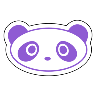 Oval Face Panda Sticker (Lavender)